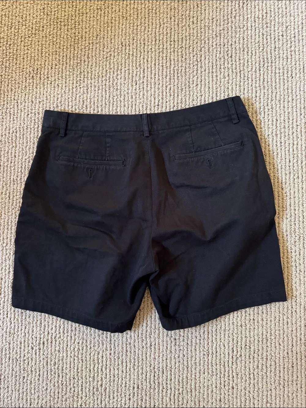 Club Monaco Black Flat-Front Chino Shorts